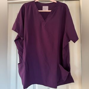 *SCRUB SET* Eggplant V-neck Scrub Top and Jogger Scrub Bottoms